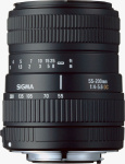 Sigma's 55-200mm F4?5.6 DC lens. Courtesy of Sigma, with modifications by Michael R. Tomkins.