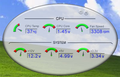 This program is a tool allowing you to view the CPU temperature, voltage and fan speed through the Windows environment without having to enter the BIOS.