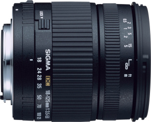 Sigma's 18-125mm F3.5-5.6 EX DC lens. Courtesy of Sigma, with modifications by Michael R. Tomkins. 