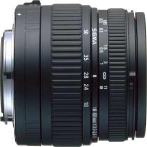 Sigma's 18-50mm F3.5-5.6  DC lens. Courtesy of Sigma, with modifications by Michael R. Tomkins.
