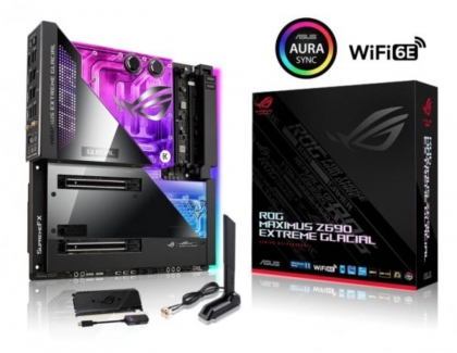 ASUS releases its ROG MAXIMUS Z690 EXTREME GLACIAL with an integrated water cooling block.