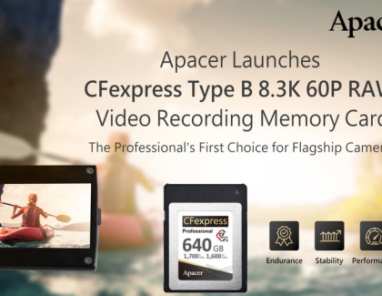 Apacer Launches CFexpress Type B 8.3K 60P RAW Video Recording Memory Card
