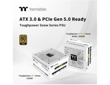 Thermaltake’s First White PSUs with ATX 3.0 standards and PCIe Gen 5.0 Ready