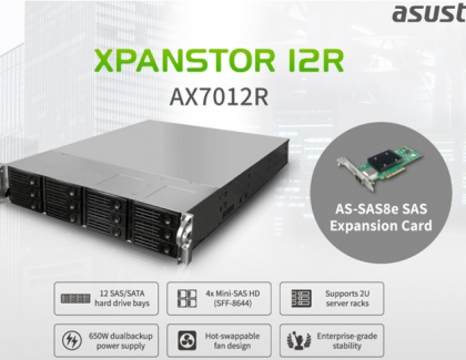 ASUSTOR Launches Enterprise-Grade SAS JBOD Xpanstor 12R and AS-SAS8e SAS HBA