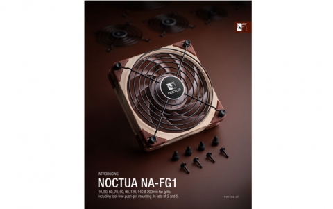 Noctua introduces NA-FG1 fan grills with offset push-pin mounting