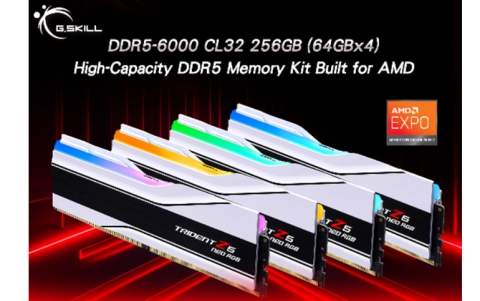 G.SKILL Reveals World's First Large Capacity 256GB (64GBx4) DDR5 U-DIMM Memory at DDR5-6000 CL32 Overclocked Speed