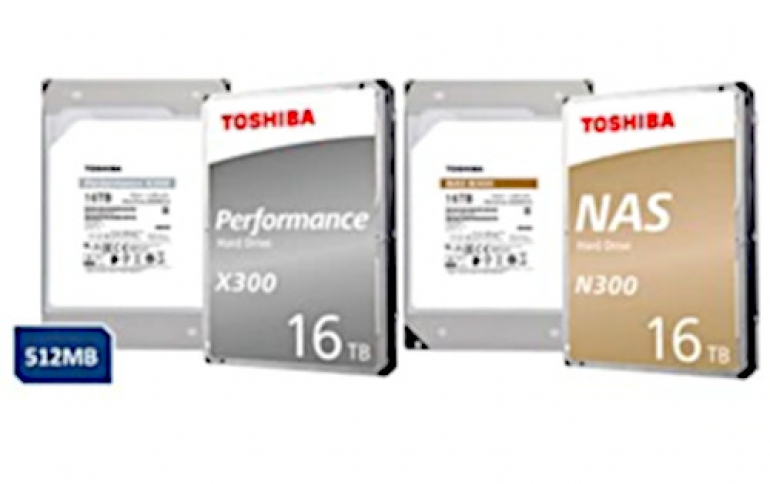 Toshiba Adds 16TB Capacity to N300 and X300 Internal Hard Drive Series