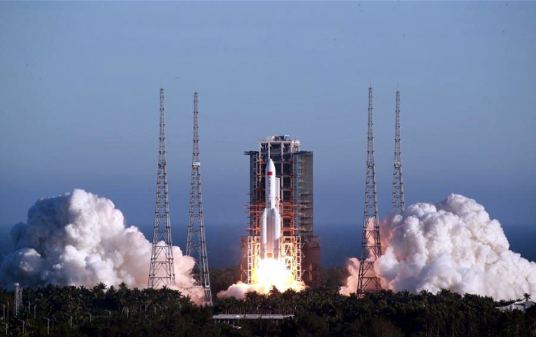 China Launches Spacecraft Using Long March-5B Carrier Rocket