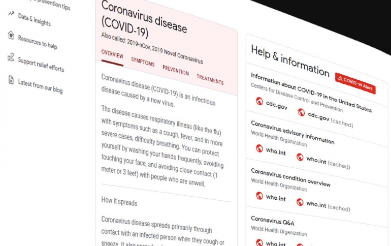 Google Coronavirus Website is Now Live