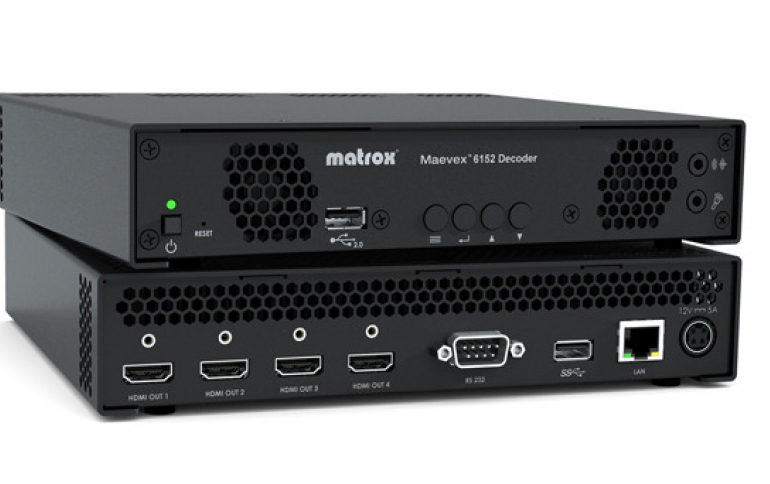 Matrox to Debut the Maevex 6152 Quad 4K Decoder at ISE 2020