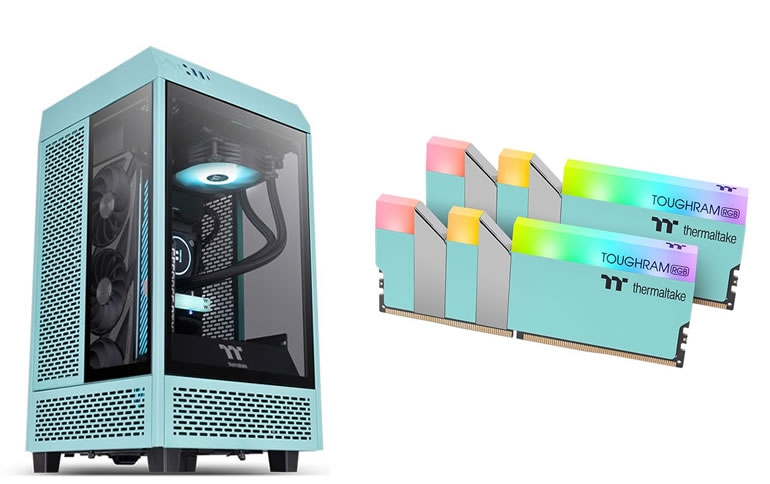 Thermaltake Unveils The Tower 100 Mini Chassis and TOUGHRAM RGB 3600MHz in Turquoise and Racing Green