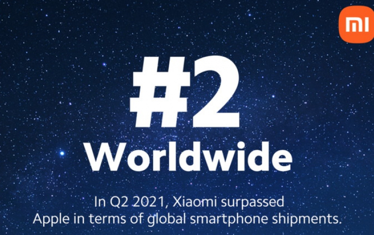 XIAOMI TAKES THE NO.2 SPOT IN GLOBAL SMARTPHONE MARKET FOR THE FIRST TIME