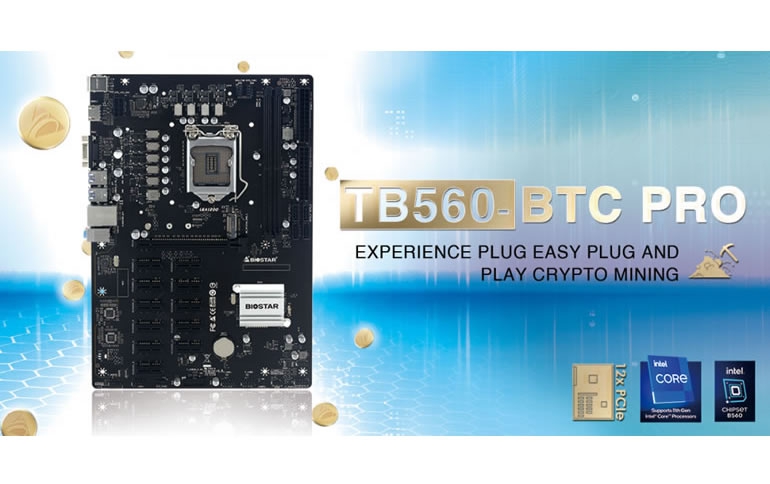 BIOSTAR ANNOUNCES THE NEW TB560-BTC PRO MINING MOTHERBOARD