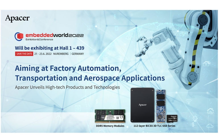 Apacer Unveils High-tech Products at Embedded World 2022 in Nuremberg