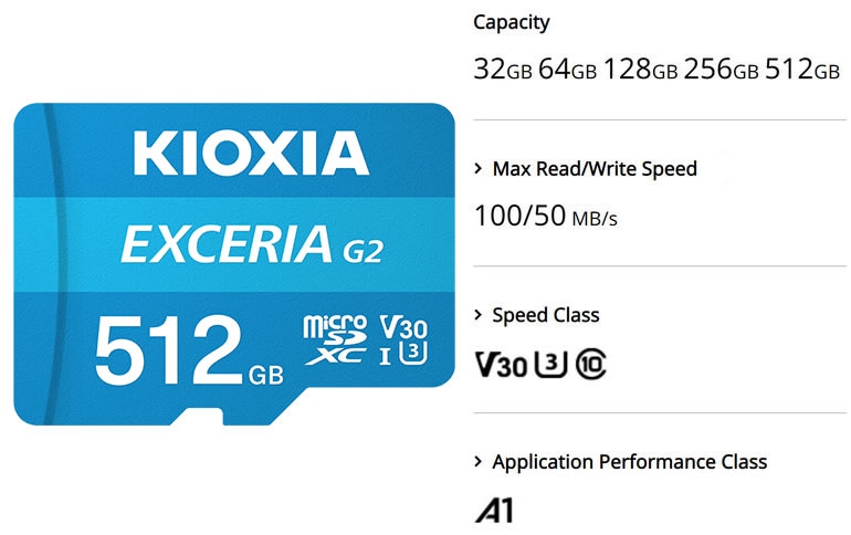 KIOXIA launches next-generation KIOXIA EXCERIA G2 microSD memory cards