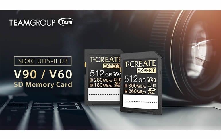 TEAMGROUP Launches T-CREATE EXPERT SDXC UHS-II U3 V90 & V60 Memory Cards