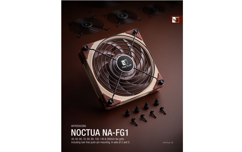 Noctua introduces NA-FG1 fan grills with offset push-pin mounting