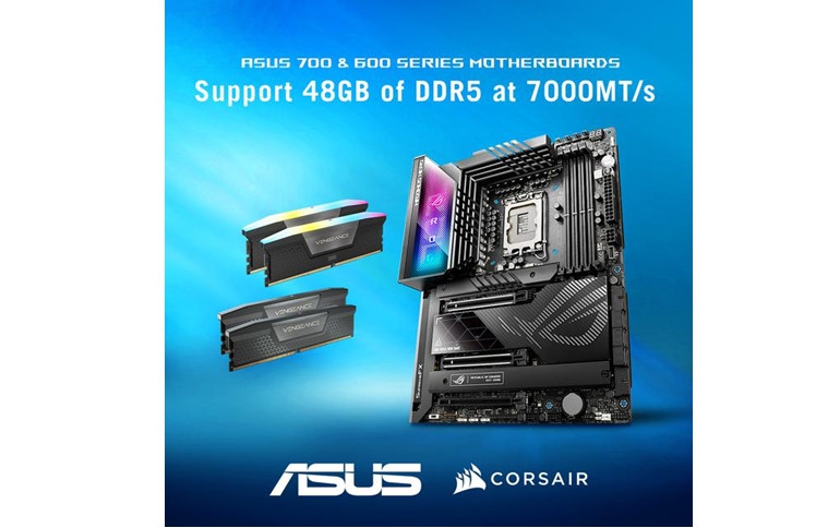 ASUS Intel 700, 600 Series Motherboards Support 48 GB of DDR5-7000 modules