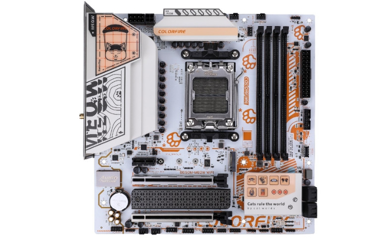 COLORFUL Presents the COLORFIRE B650M-MEOW WIFI Motherboard, Supports AMD Ryzen 9000 Series CPUs