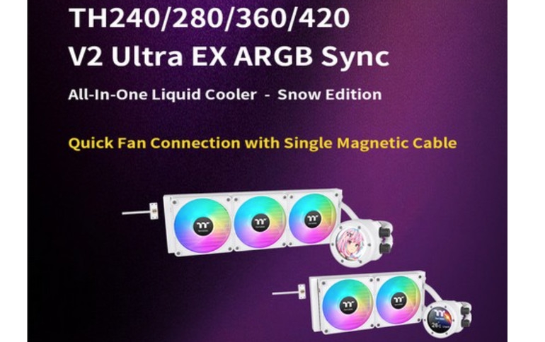 Thermaltake New TH V2 Ultra EX ARGB Sync AIO – Snow Edition is Now Available Worldwide