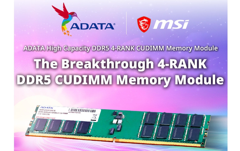 ADATA and MSI Launch the World’s First 4-RANK DDR5 CUDIMM Memory Module