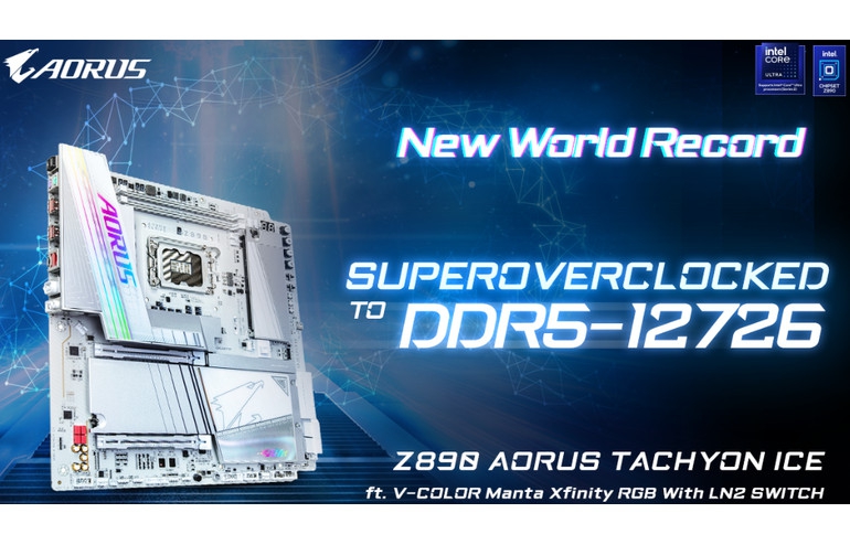 GIGABYTE Z890 AORUS TACHYON ICE Achieves DDR5-12726 Pioneering a New Era of Overclocking