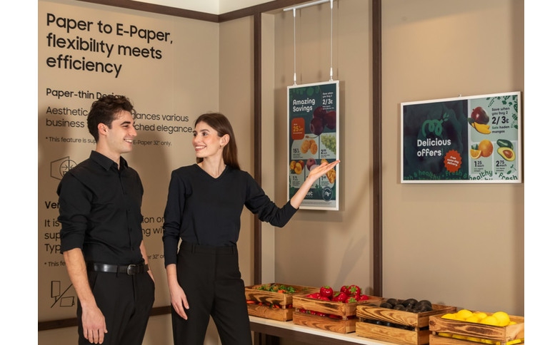 Samsung Showcases Color E-Paper and AI Signage Solutions at ISE 2025