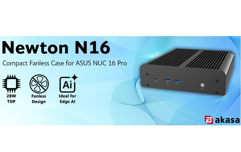 Akasa Launches Newton N16, Compact Fanless Case for ASUS NUC 16 Pro
