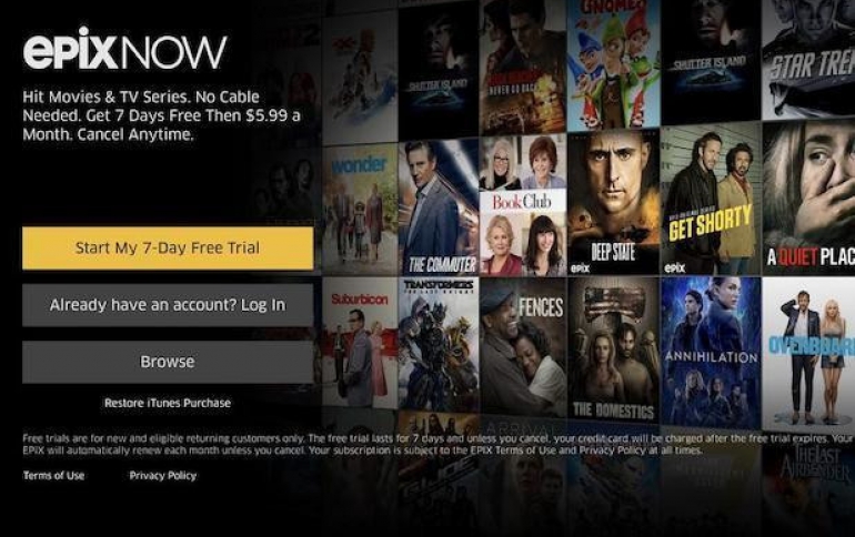 Epix Launches Sreaming Service on Apple TV, iOS and Android Devices