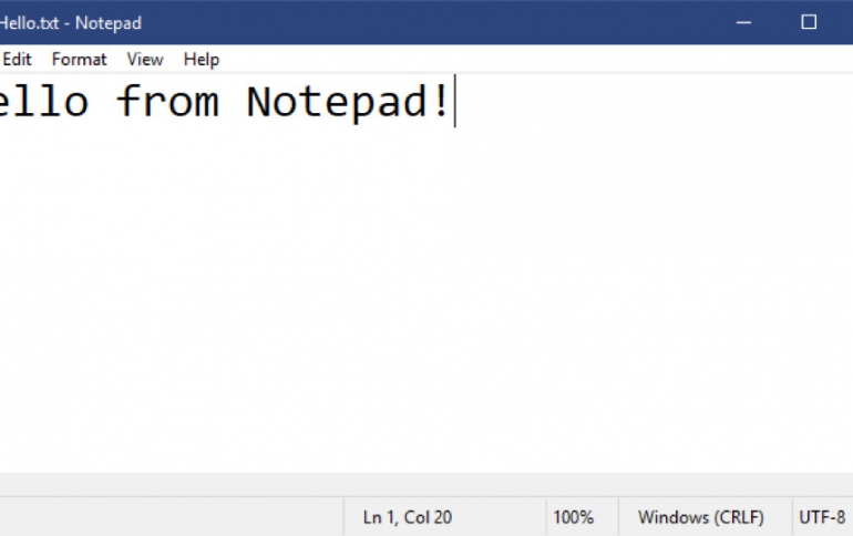 Latest Windows Build Improves the Notepad