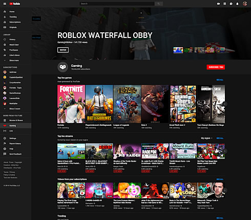 Youtube Launches New Gaming Section Cdrinfo Com - youtube gaming live roblox